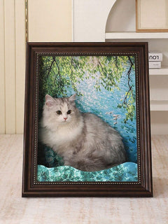 artistic framed cat house as decorative cat retreat