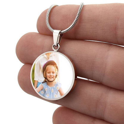 Pet Picture Necklace with Engraved Words – Custom Photo Jewelry