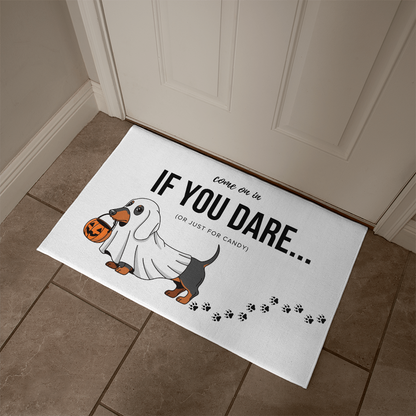 Funny Halloween Dachshund Door Mat – Custom Printed Doormat