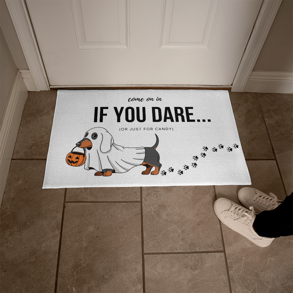 Funny Halloween Dachshund Door Mat – Custom Printed Doormat