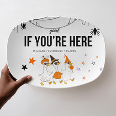 Personalized Halloween Duck Platter – 10x14" Dishwasher-Safe