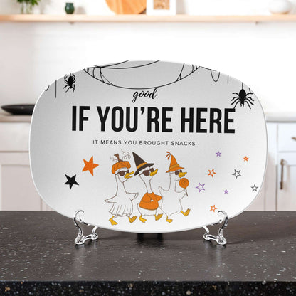 Personalized Halloween Duck Platter – 10x14" Dishwasher-Safe