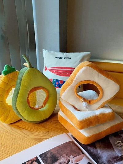 Avocado and toast shaped pet costume collar by SweetPaw