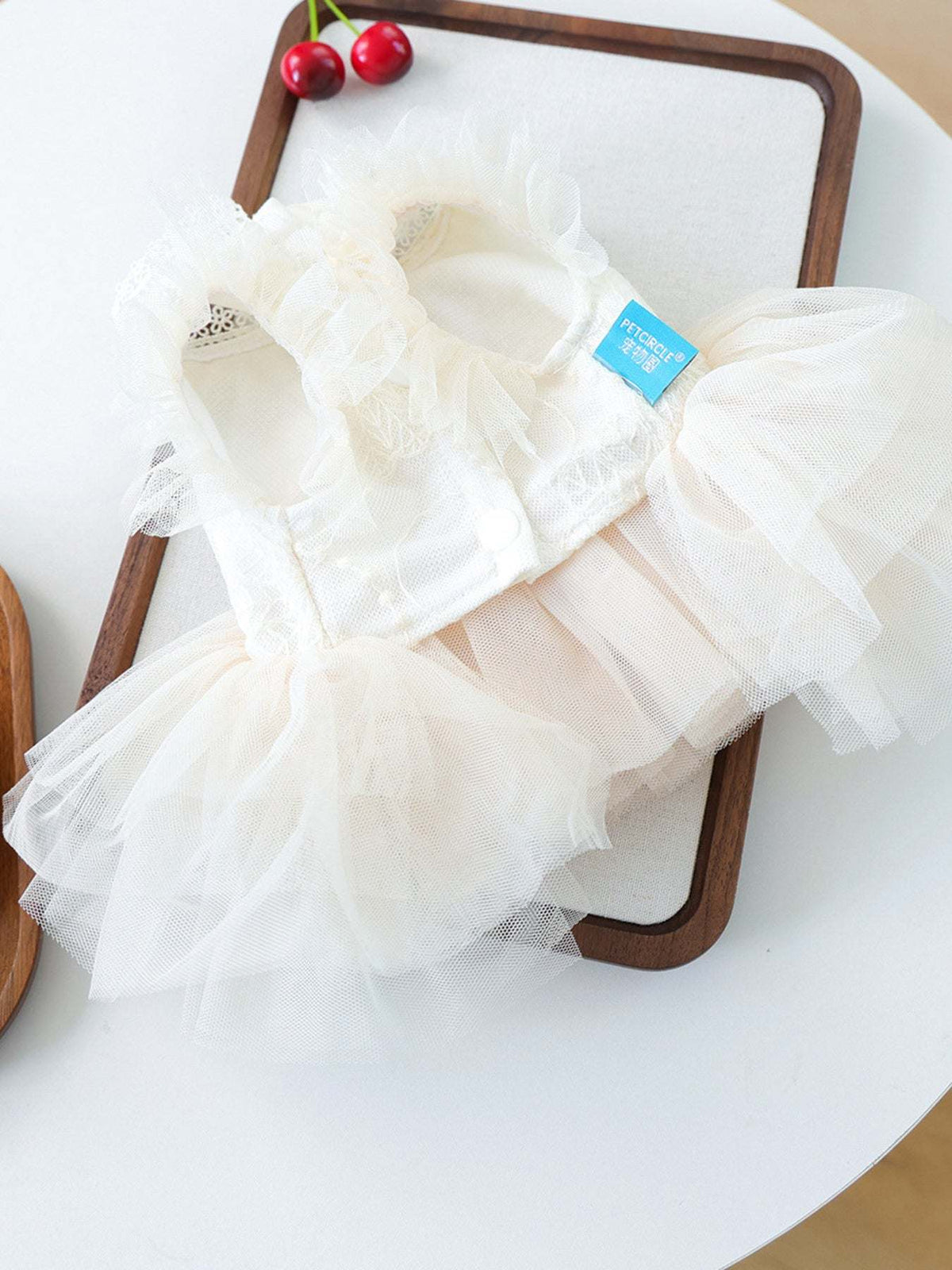 elegant bow tulle ruffle pet dress for special  Elegant Dog Dress