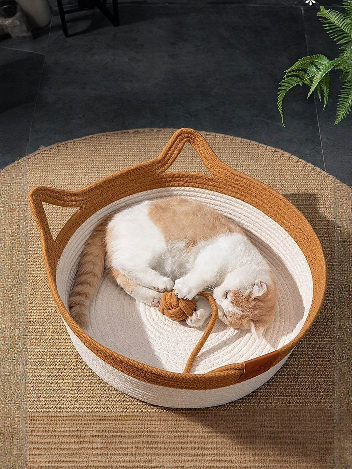 handwoven cat ear pet nest bed for cats
