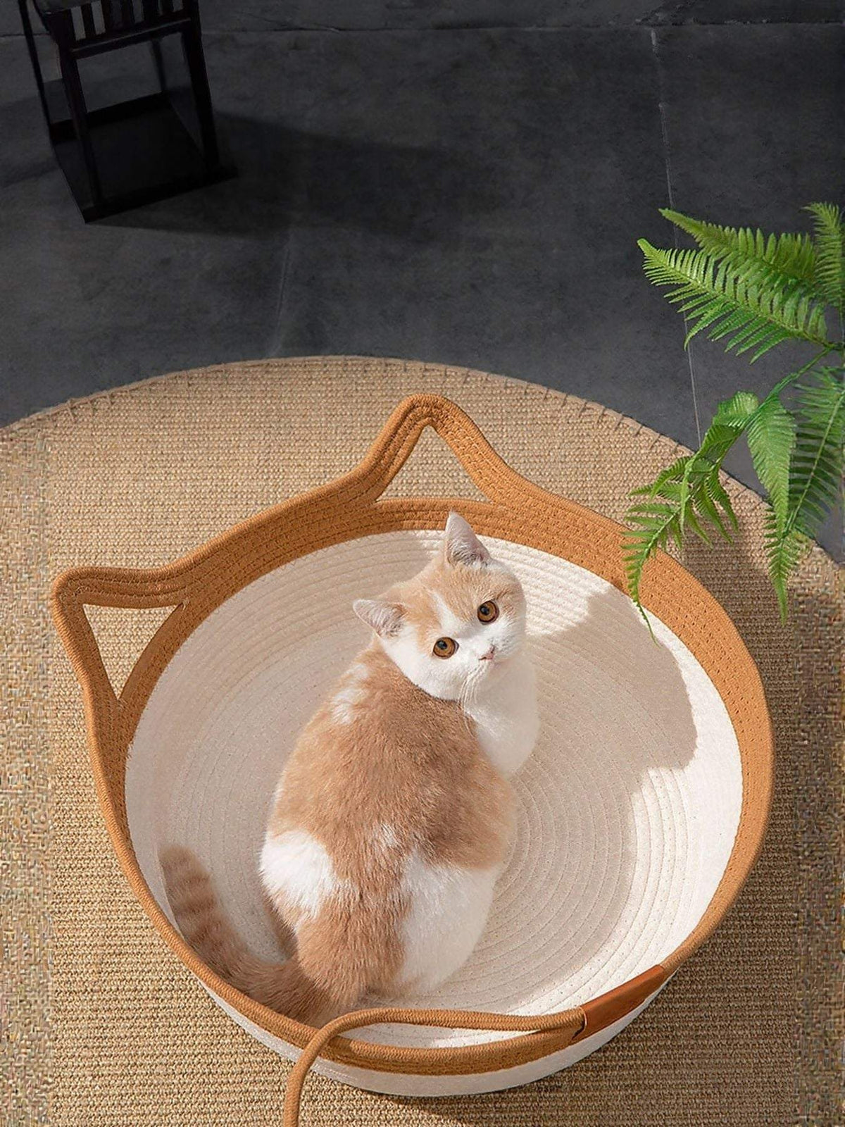 handwoven cat ear pet nest bed cozy and textured