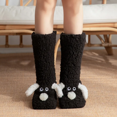 Plush Dog Socks for Women – Non-Slip Floor Socks