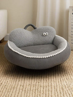 foldable cozy semi-enclosed pet nest for anxious pets