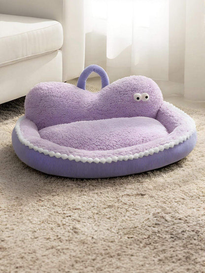 Cozy foldable semi-enclosed pet nest for anxious pets