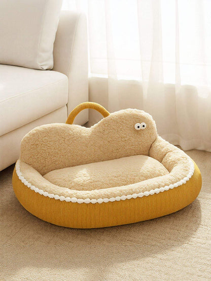 Foldable cozy semi-enclosed pet nest in multiple sizes