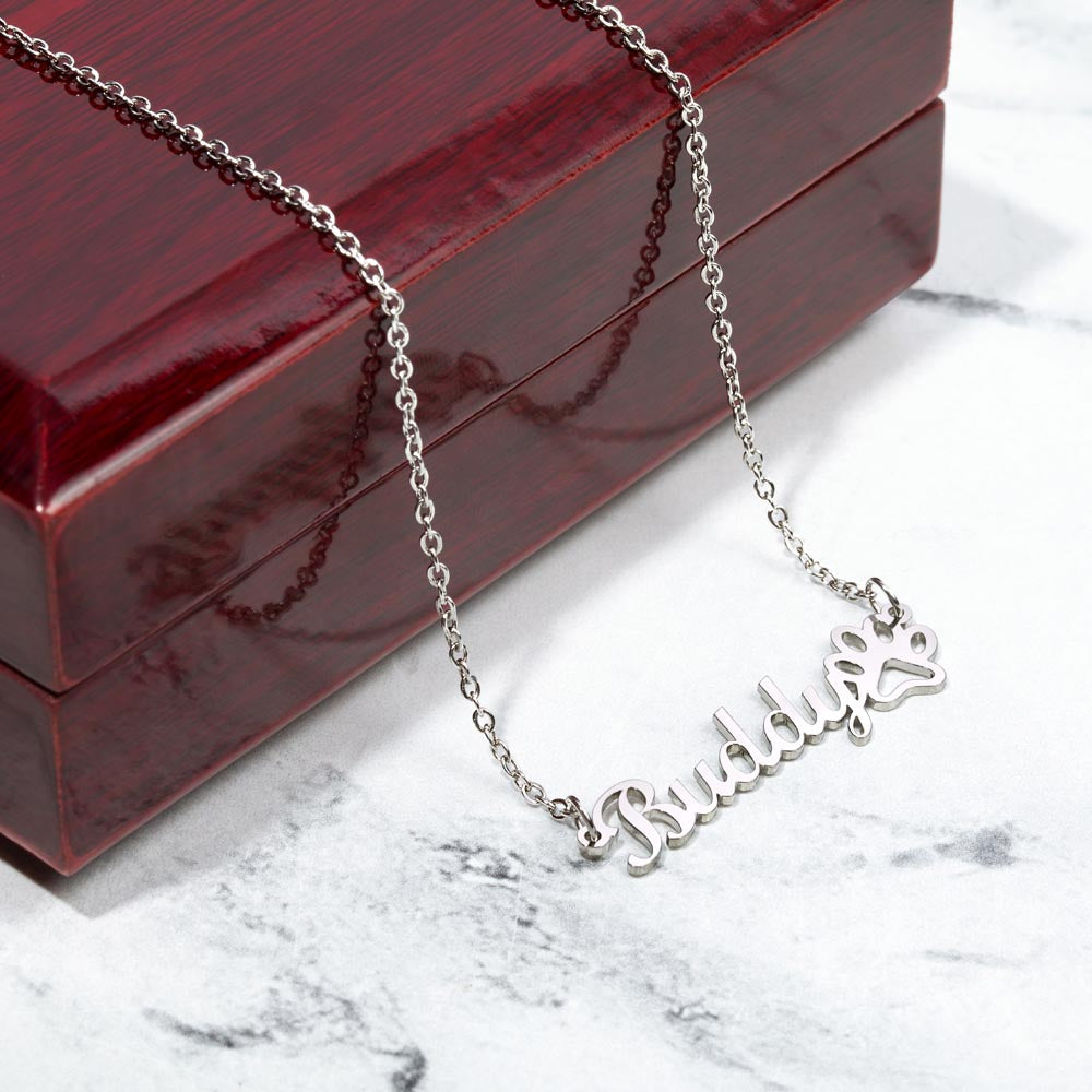 custom pet name necklace engraved jewelry