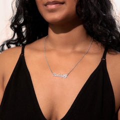 custom pet name necklace engraved jewelry