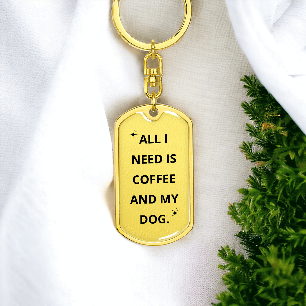 personalized dog tag with coffee theme for dog lovers