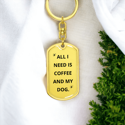 personalized dog tag with coffee theme for dog lovers