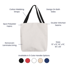 Double-sided custom printed dog walker club tote bag
