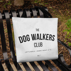 Double-sided custom printed dog walker club tote bag