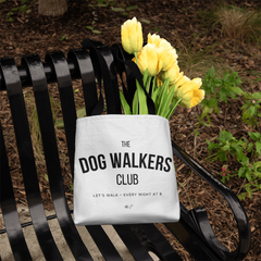 Custom printed double-sided dog walker club tote bag