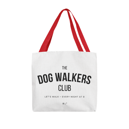Double-sided custom printed dog walker club tote bag