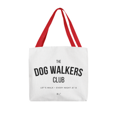 Double-sided custom printed dog walker club tote bag