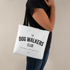 Double-sided custom printed dog walker club tote bag