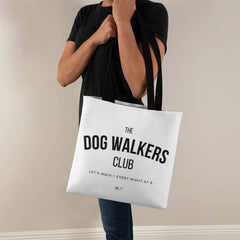 Custom printed double-sided dog walker club tote bag