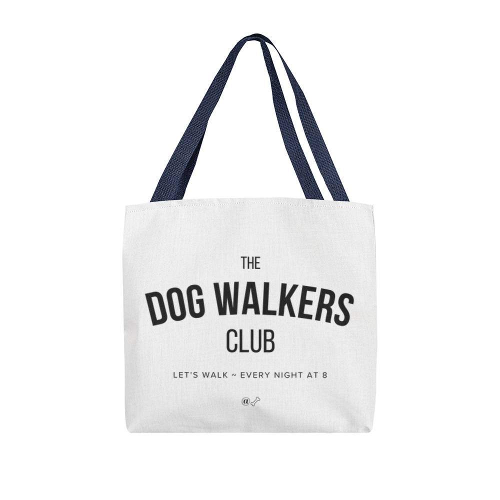 dog walker club tote bag with double-sided custom dog design