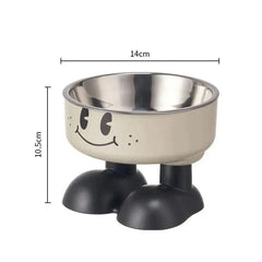 stainless steel elevated dog bowl with neck-protecting design