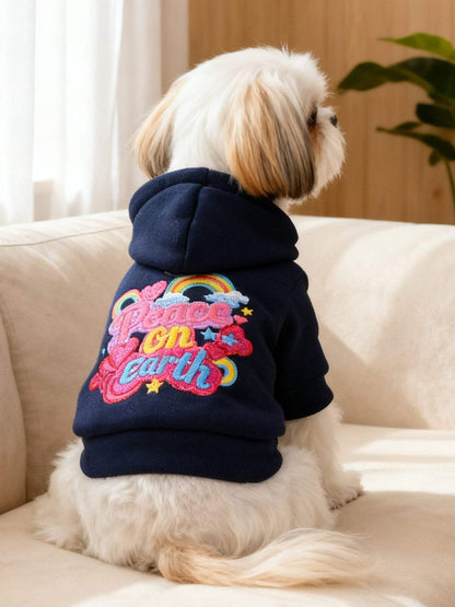 cozy embroidered pet hoodie for warmth and style