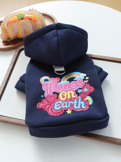 cozy embroidered pet hoodie for warmth and style