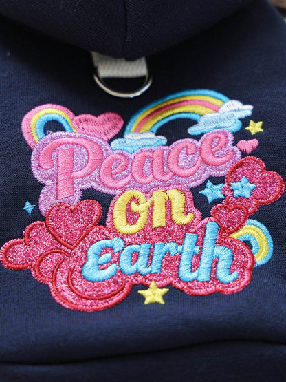 Cozy embroidered pet hoodie for warmth and style