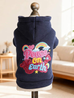 embroidered pet hoodie cozy warm detailed pet wear