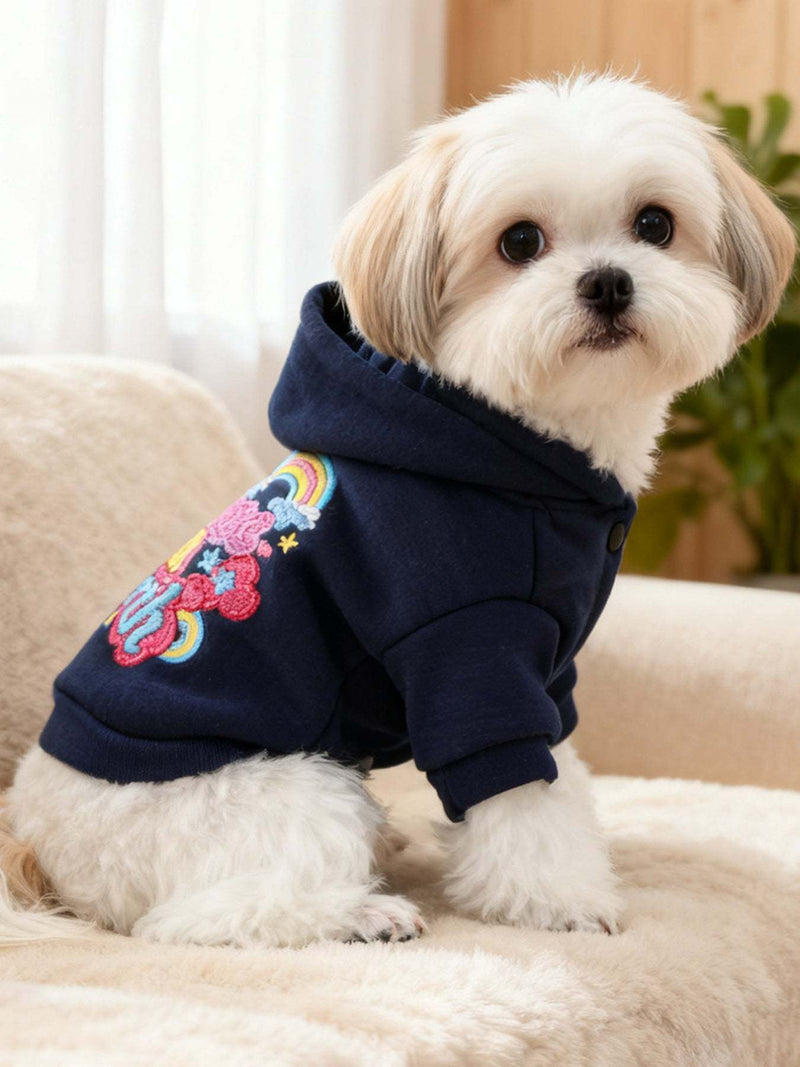 embroidered pet hoodie for warmth and style