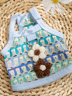 floral breathable pet top with soft fabric and floral print