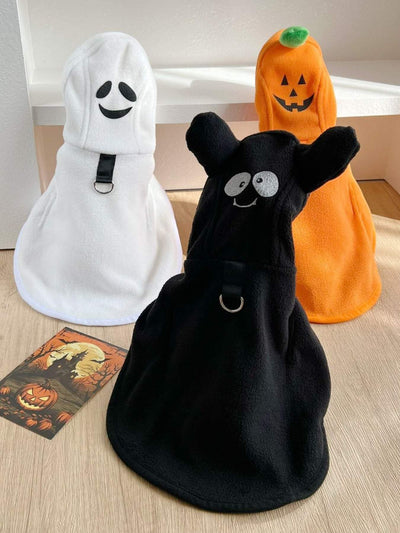 pet wearing cozy hooded costume coat