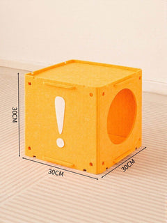 Interactive cube cat house and tunnel system for multi-cat play