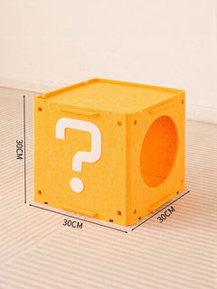 Interactive cube cat house with tunnel for multi-cat play