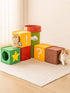 Interactive cube cat house with tunnel system for multi-cat play