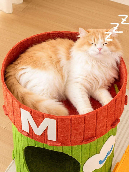 interactive cube cat house with tunnel system for multi-cat play