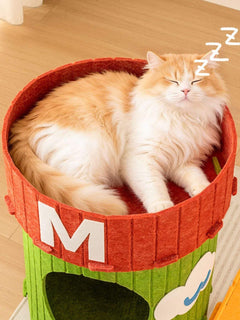 interactive cube cat house with tunnel system for multi-cat play