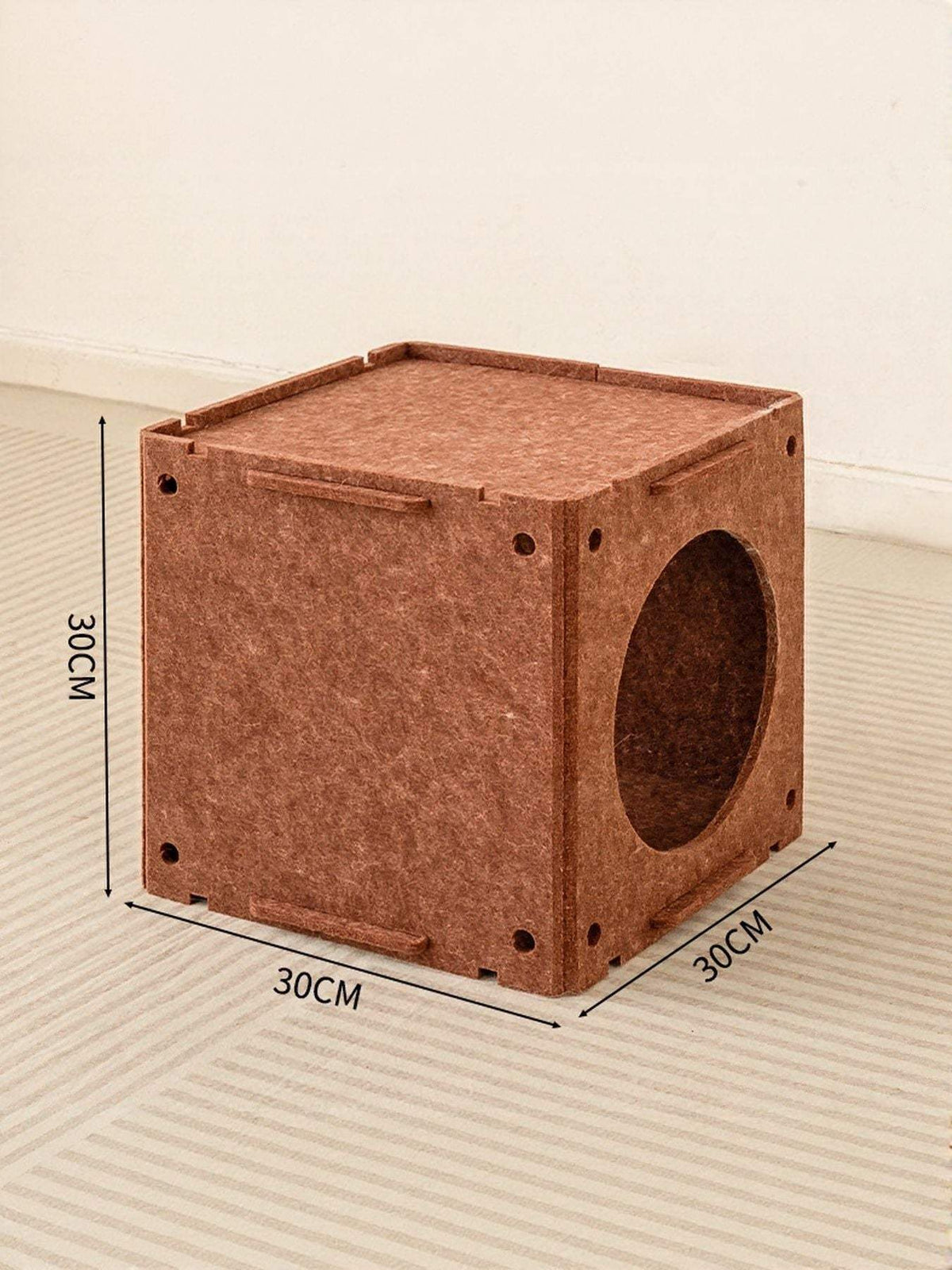 Modular interactive cube cat house with tunnel for multi-cat fun