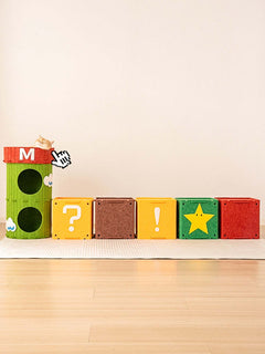 Interactive cube cat house and tunnel system for multi-cat play