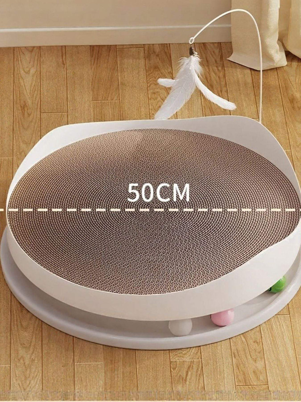 compact interactive round cat scratching board for tight spaces