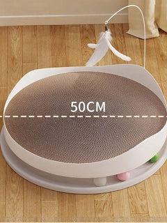 compact interactive round cat scratching board for tight spaces