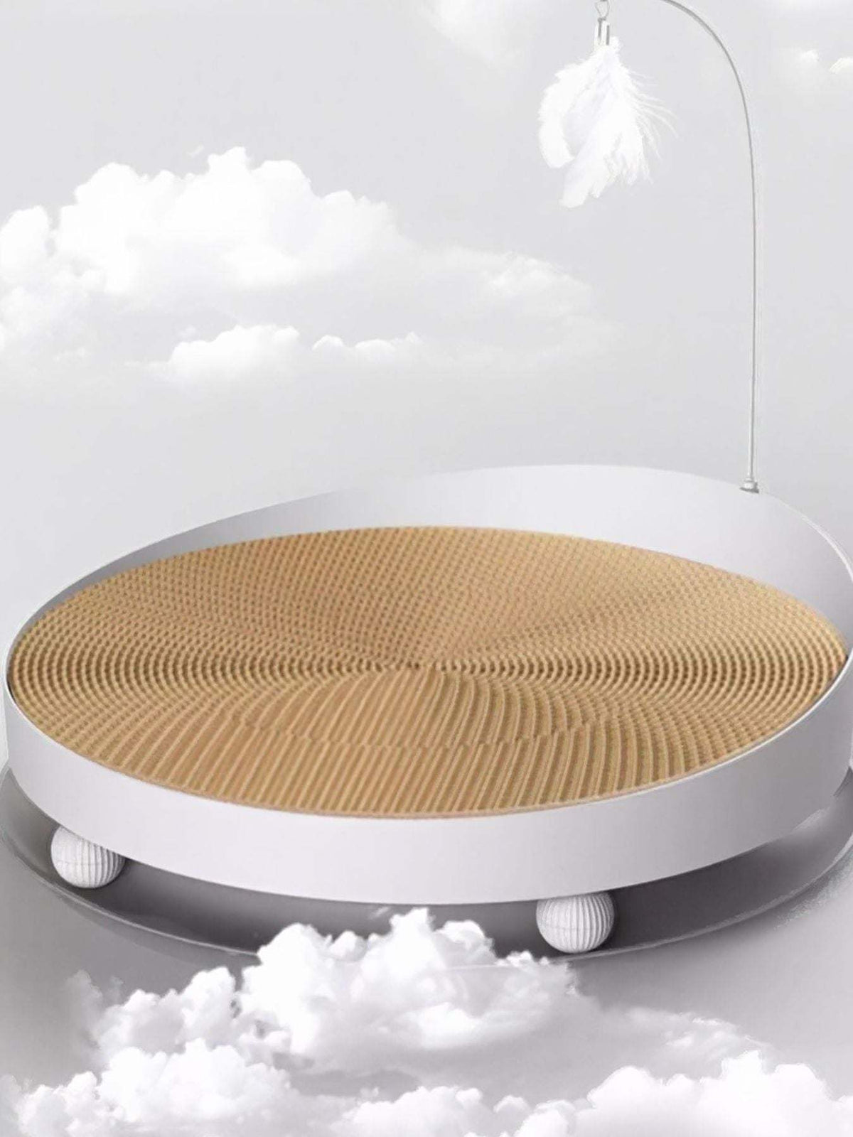 compact round interactive cat scratching board