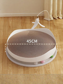 compact interactive round cat scratching board for small spaces