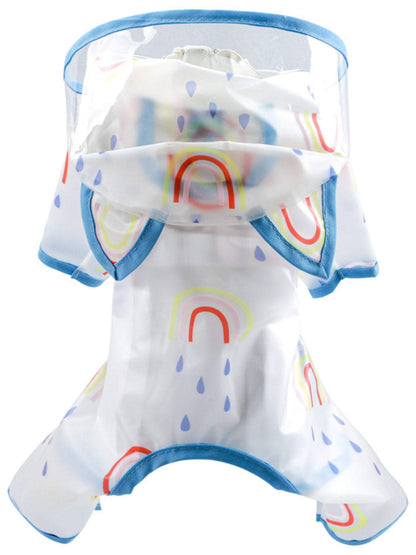 lightweight waterproof pet raincoat on  dog raincoat