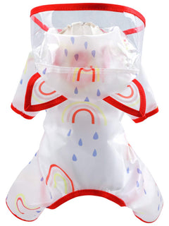 lightweight waterproof pet raincoat on dog during rain
