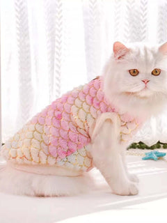 soft mermaid scale plush pet top cozy whimsical wear