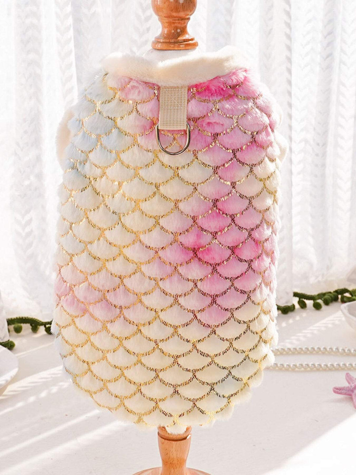 whimsical mermaid scale plush pet top cozy and soft