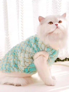 mermaid scale plush pet top cozy whimsical wear